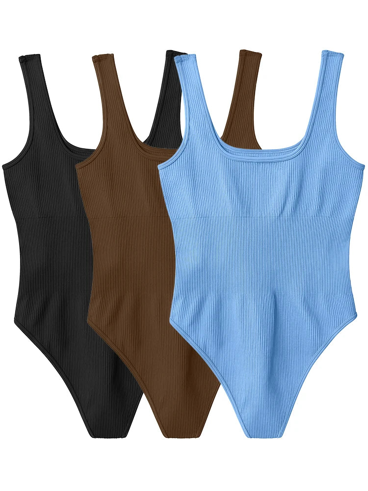 New Trend Solid Color Women's Bodysuit Sexy Sleeveless Tank Top Body Shaping Clothing Yoga Gym Workout One Piece Bodysuit