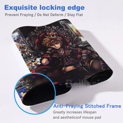 Extended Mouse Pad Anime Black Desk Mat PC K-kingdom H-hearts Keyboard Pad Laptop Gaming Accessories Table Play Mat XXL Mousepad