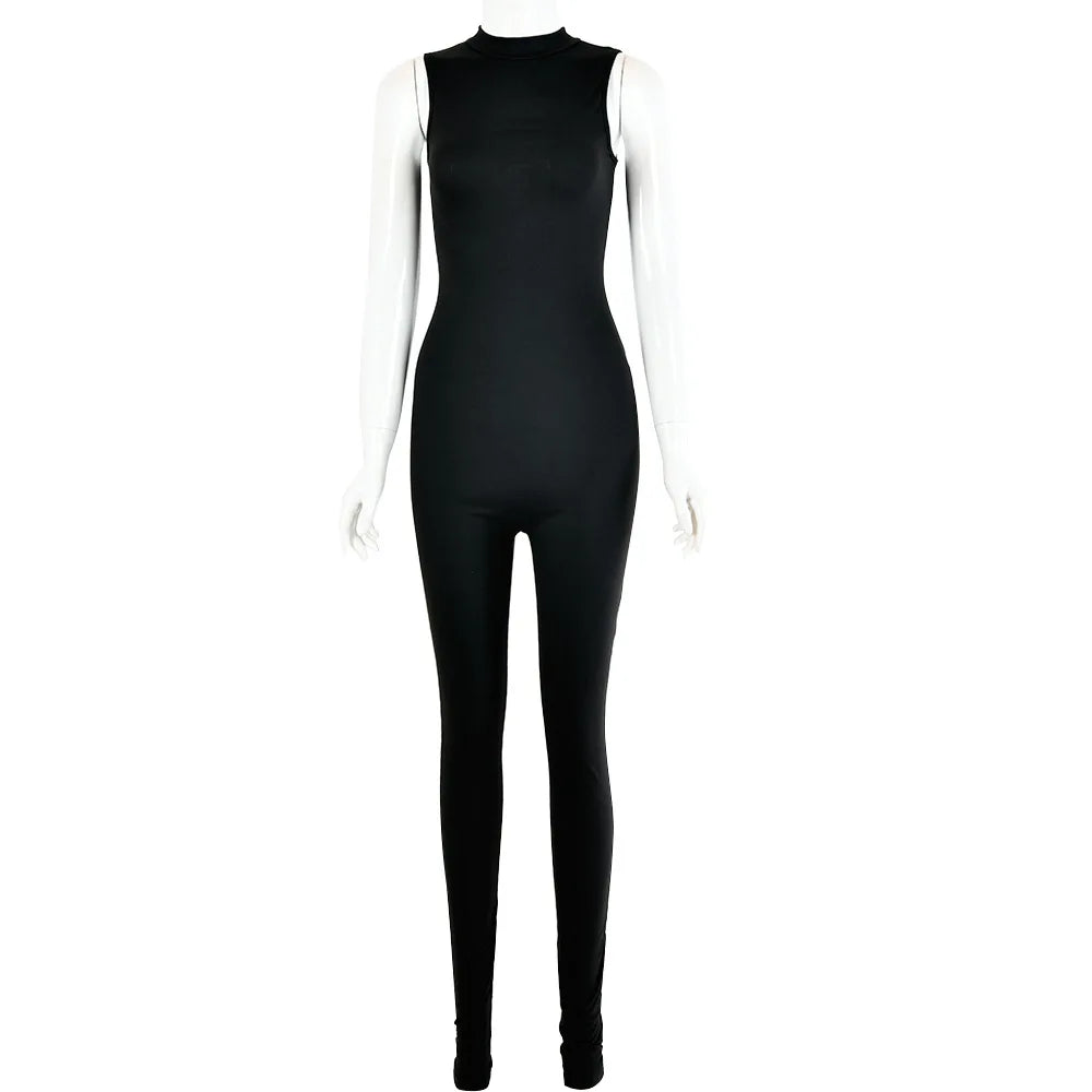 Hot selling 2022 summer new women's sleeveless slim fitting high waisted sports jumpsuit