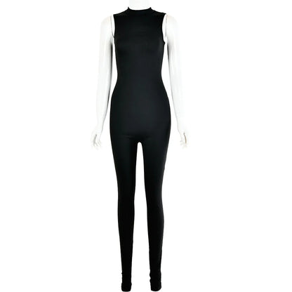 Hot selling 2022 summer new women's sleeveless slim fitting high waisted sports jumpsuit