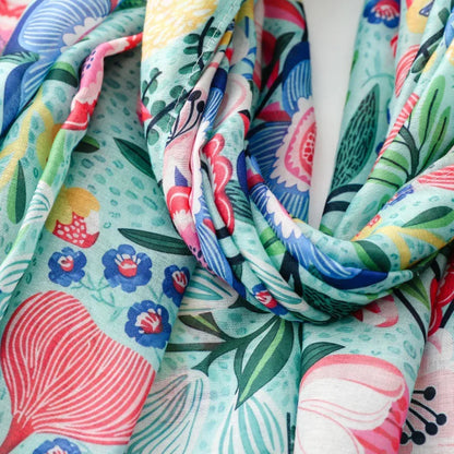 Spain Fashion Petal Floral Tassel Viscose Shawl Scarf Lady High Quality Print Soft Pashmina Stole Bufandas Muslim Hijab 180*90Cm
