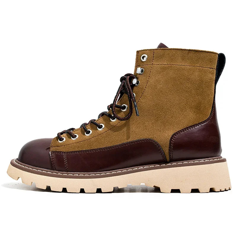 Handmade Autumn Winter New British Business Men Casual Leather Shoes Dress Cow Suede Ankle Boots Tooling Outdoor Desert Boots