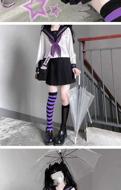 jk uniform Japanese student JK sailor suit long-sleeved intermediate suit Cosplay-Friendly Uniform Cute Japanese Style Uniform