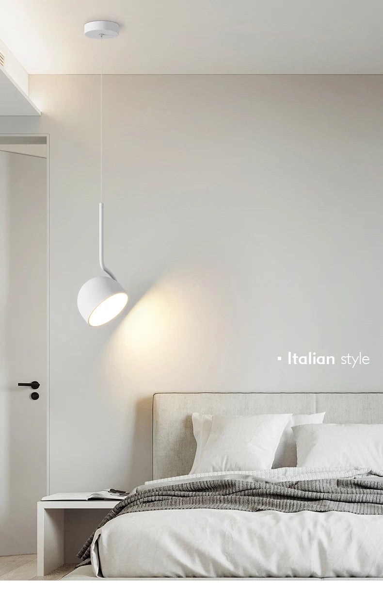 Dimming Simple Black White New LED Modern Pendant Lights Living Study Dining Room Bedroom Bedside Bar Loft Lamps Indoor Lighting
