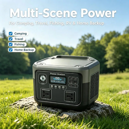 New 800W 589WH Portable Power Station 600W/800W Solar Generator Backup Power Bank for Outdoor Camping, Home Emergency, RV Travel