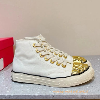 Golden Five Fingers Catwalk Ladies Shoes 2024 Summer New Sexy Street Thick Sole Sports Casual Pumps Model Party Lace Up Sneakers