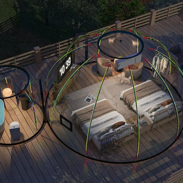 【Best-selling】Detachable Contemporary Villa/Mall Camping Outdoor Spherical Hotel Geodesic Glamping Bubble House Dome Tent