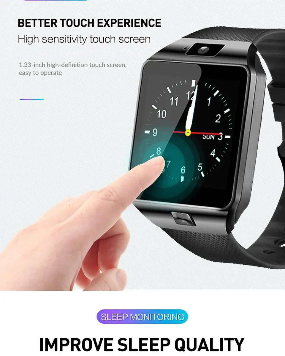 New Watches Mens 2025 Sport Watch Electronic Clock Support TF SIM Card Camera SMS Call Women Smartwatch for Android Phone