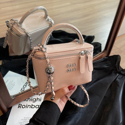 Women Square Handbags 2025 Spring Fashion Chains Crossbody Bags Soft PU Shoulder Bag Ladies Elegant Chic Mini Mobile Phone Bags
