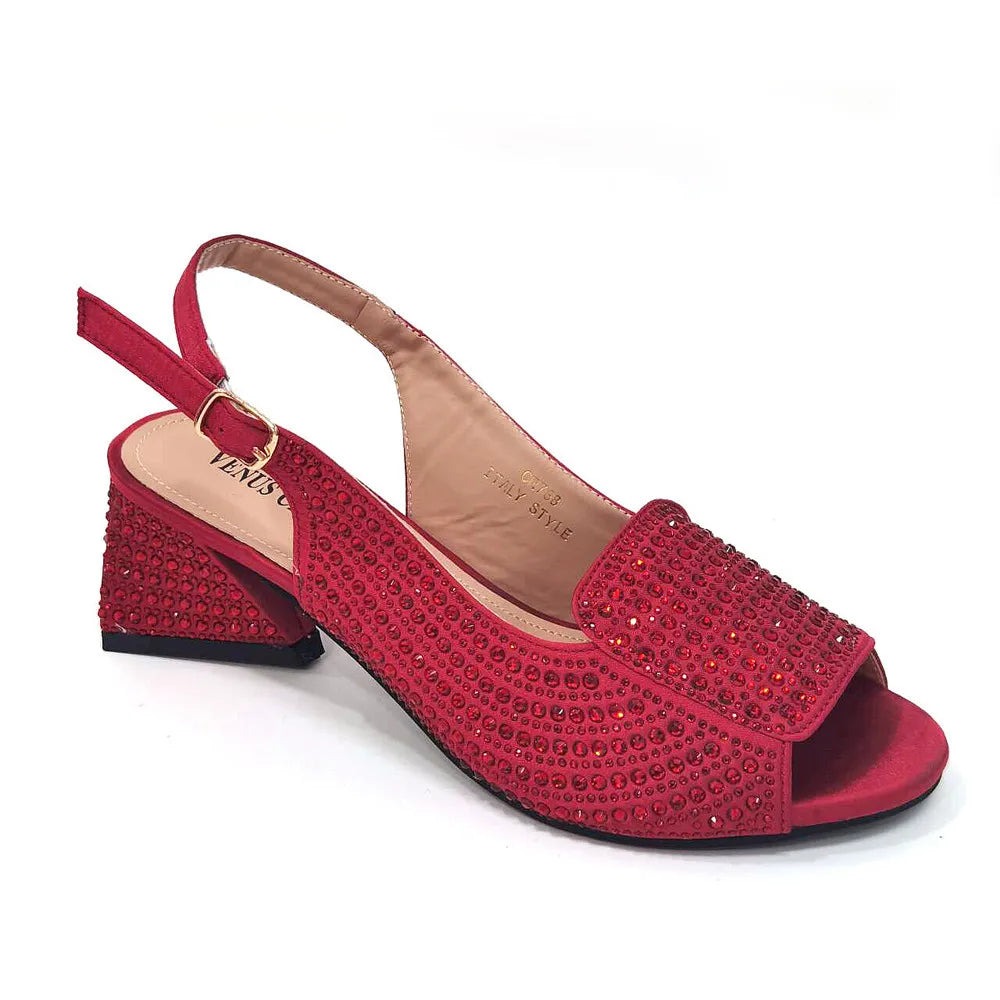 High Heels Shoes for Women Embroidery Rhinestone Italian Design Blue Color Pointed Toe Shoes and Bags Set Fashion