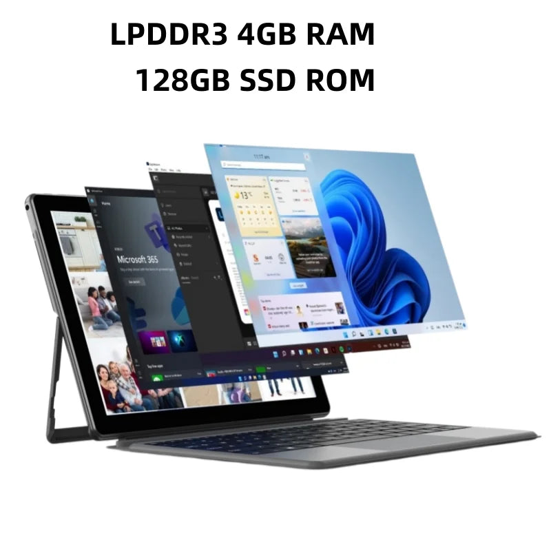 10.1” LCD Screen Windows 10 Tablet With Docking Keyboard 1920*1200 IPS 4GB RAM 128GB ROM 64-bit Intel Core N4020 CPU Dual Camera