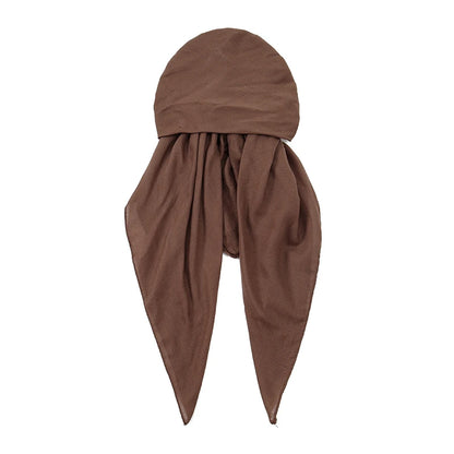 Muslim Solid Color Hijab Caps for Women Innovative Design Long Cotton Linen Soft Elasticity Head Scarf Female Handkerchief