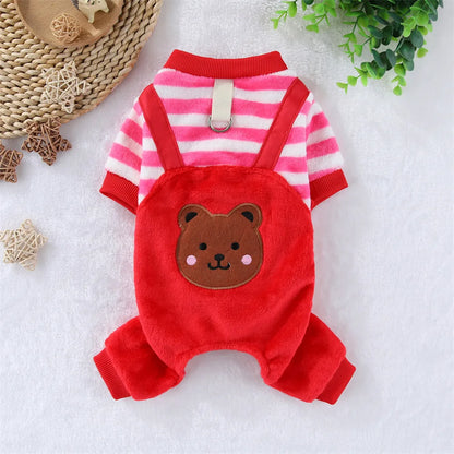 Autumn Winter Pet Dog Soft Fleece Clothes Warm Jumpsuit Coat for Small Medium Large Dog Cat Puppy Jacket Sweater with Leash Ring