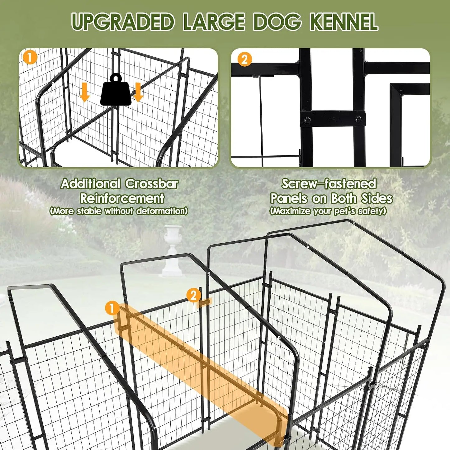 8x4x6 FT Outdoor Dog Kennel,UV Resistant Waterproof Pet House Enclosure,Cage for Large Dogs,Outside Use, Custom