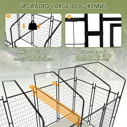 8x4x6 FT Outdoor Dog Kennel,UV Resistant Waterproof Pet House Enclosure,Cage for Large Dogs,Outside Use, Custom
