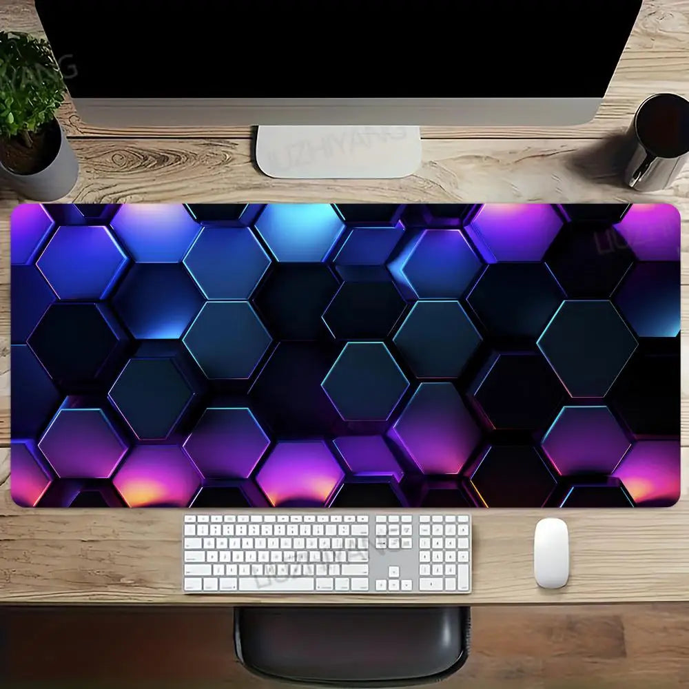 Cool Geometric Pattern 3D Mouse Pad XXL Computer Laptop Mousepads Office Large Gaming Mousepad Rubber Bottom Non-Slip Desk Mat