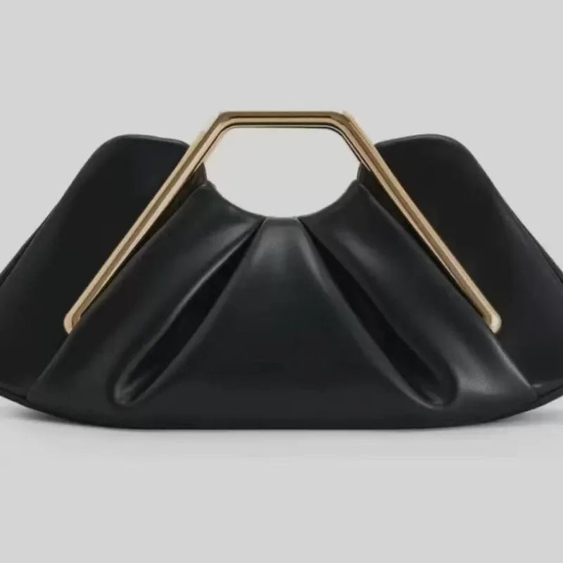 Cross-border New Soft Leather Cloud Bag Niche Pleated Luxury Dinner  Versatile Women Underarm Shoulder Crossbody Daily Handbag