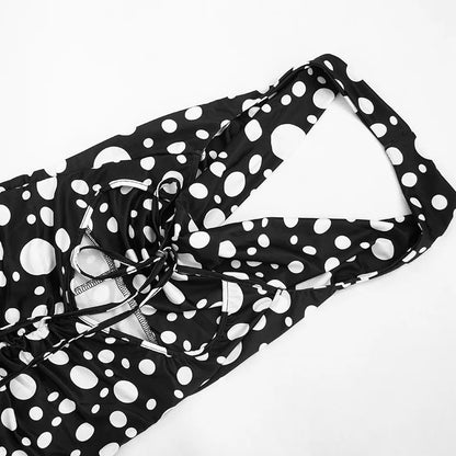 Sexy Polka Dot Romper Women Summer Sleeveless Crew Neck Backless  Bodycon Rompers Jumpsuit for Woman Playsuit