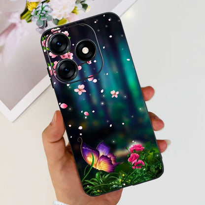 Phone Case For Tecno Spark 10 10C 2023 Fashion Flower Cat Butterfly Soft Silicone TPU Cases For Tecno Spark10 Spark10c KI5q KI5k