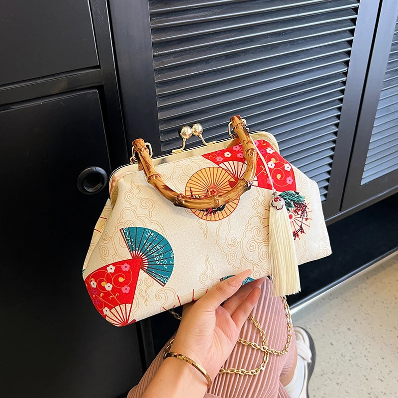 Luxury Evening Clutch Bag For Women Bride Wedding Clutch Purse Chain Shoulder Bags Small Party Handbag Rattan Handle Handle Tote