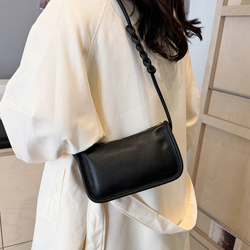 100%Real Cowhide Genuine Leather Sac Fashion Women Crossbody Bags For Ladies New High Capacity Shoulder Bag Handbag Female Purse
