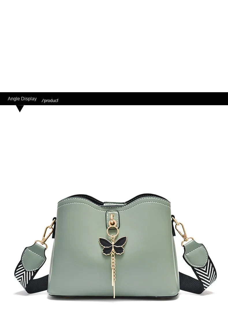 2025 Women White Handbag New Designer Butterfly Tassel PU Leather Messenger Bags Ladies Crossbody Female Tote Shoulder Bag