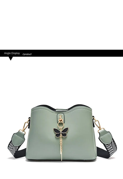 2025 Women White Handbag New Designer Butterfly Tassel PU Leather Messenger Bags Ladies Crossbody Female Tote Shoulder Bag