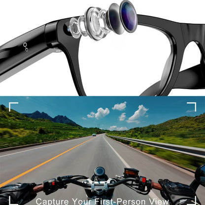 AI Smart Shooting Glasses with 8MP HD Camera AI Translation Bluetooth Call Video Record Music Playback Multi-functional Fashion