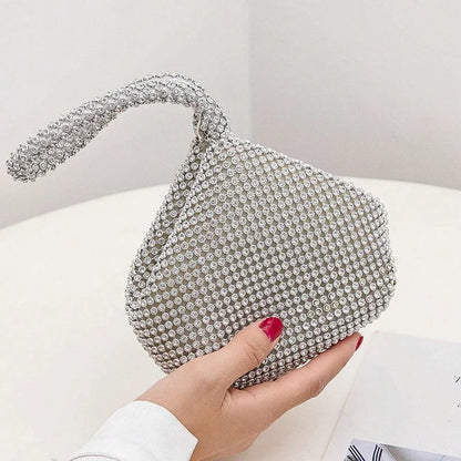 Luxury Designer Evening Bag Rhinestone Clutch Soft Ladies Small Handbag Fashion Wedding Party Gift Daily Use Purse for Women