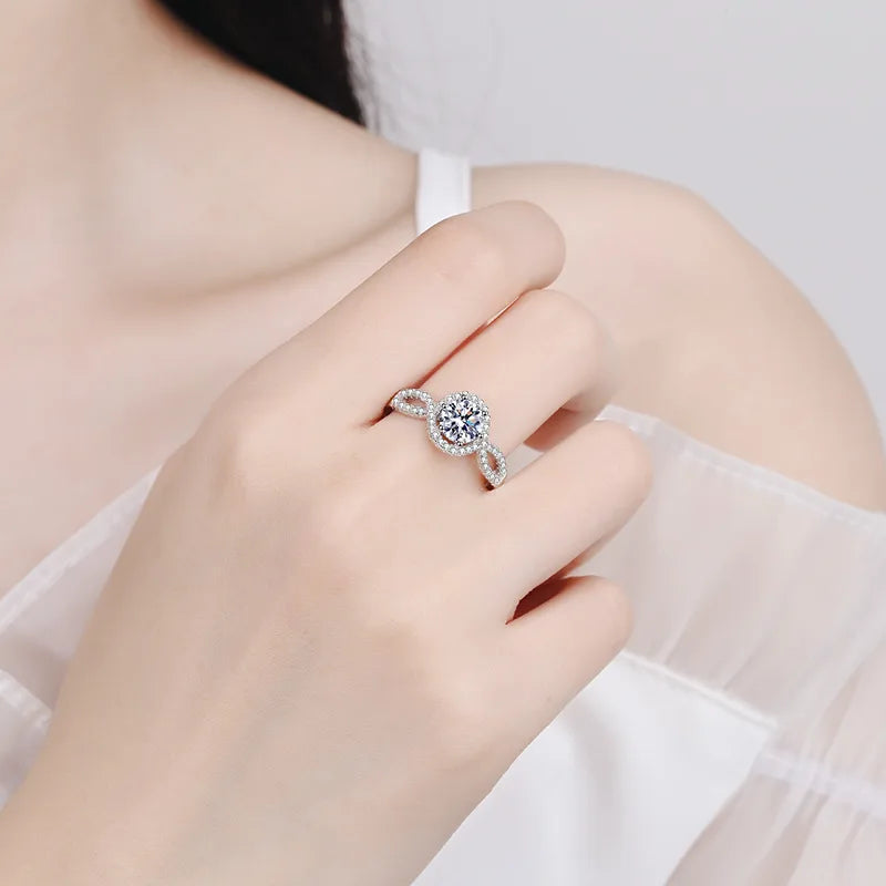 Exquisite Light Luxury Ring 1ct Women Moissanite PT950 Platinum - Simple Versatile Style, Daily All-match Fashion