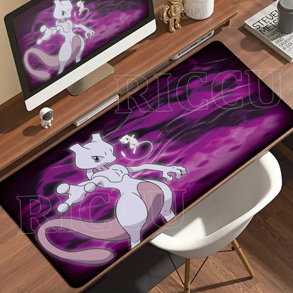 Gaming Mouse Pad Large Rubber Keyboard Desk Mat Anti-slip Gamer Playmat Laptop PC Accessories Carpet Mewtwo P-Pokemon Mousepad
