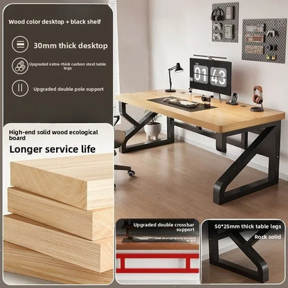 Heavy Duty 30MM Thick Solid Wood Computer Desk Ergonomic Office Desk Study Table Home Office Furniture Writing Desk Gaming