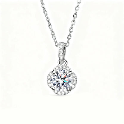 925 Sterling Silver Necklace For Women Zircom With Lab Diamond Jewelry Wedding Pendant  White Gold Plated