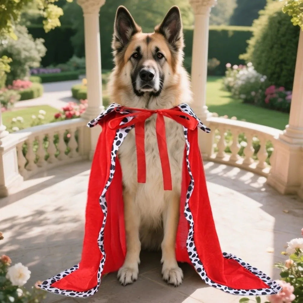 Adjustable Dog King Cloak Velvet Trimmed Cozy Plush Dog King Cape With Crown Breathable Pet Costume For Small Medium Large Dogs