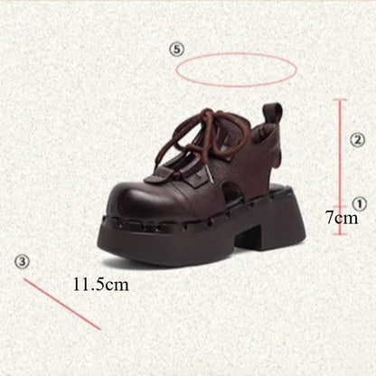 Myjyjz 7cm Cow Genuine Leather Flats Comfy Platform Wedge Fashion Flats Ankle Booties Sandals Luxury Shoes Mary Jane Pumps Women