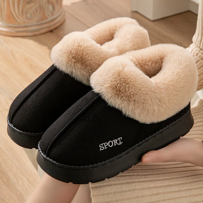 Fluffy Ankle Boots Female Winter Luxury Designer Woman Shoes Elegant Plush Women's Slippers Home Fuzzy Fur Slides Snow Booties