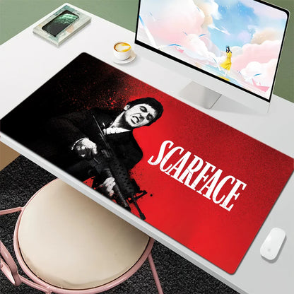 S-Scarface Tony Montana Mouse Pad Large Desk Mat Keyboard Ergonomic Office Rubber PC Non-slip Anti-fray Home Custom Best Price