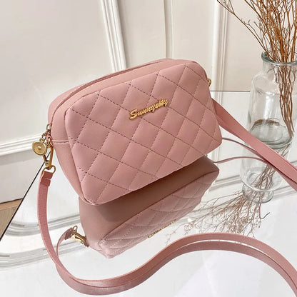 2025 New Small Messenger Bag For Women Trend Lingge Embroidery Camera Female Shoulder Bag Fashion Chain Ladies Crossbody Bags