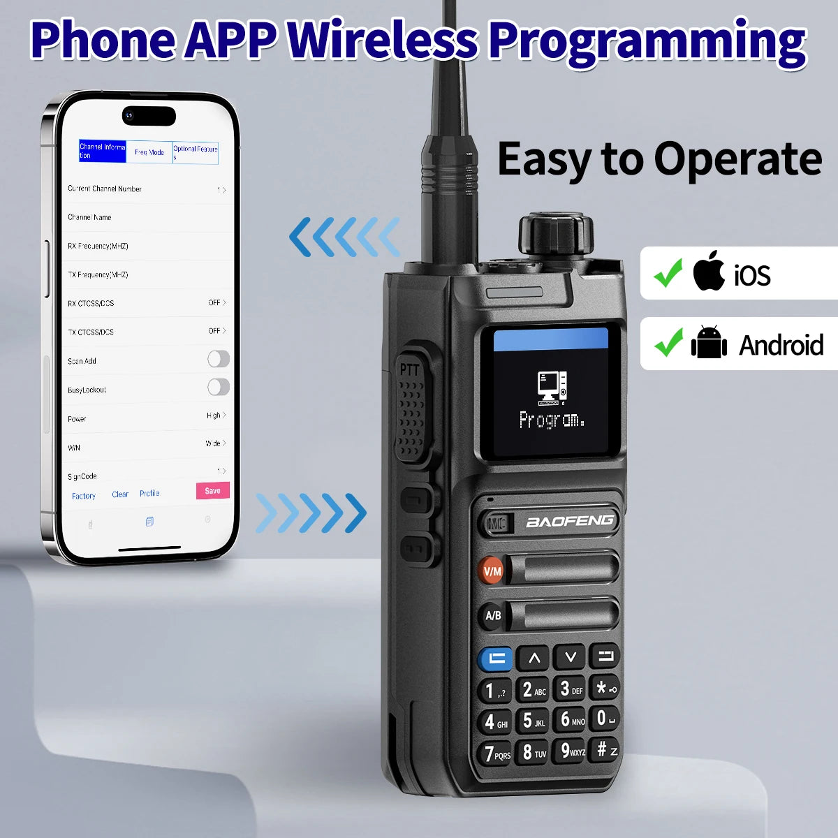 Baofeng AR-26 GPS Walkie Talkie Multi-Band Long Range Wireless Copy Frequency Air Band NOAA Type-C Charger For Camping Ham Radio