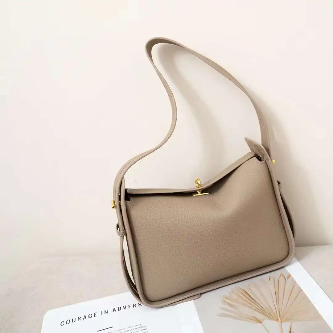New Genuine Leather Luxury Designer Women Shoulder Crossbody Underarm Bags Cowhide Ladies Large Capacity Tote Bag Fashion Purse
