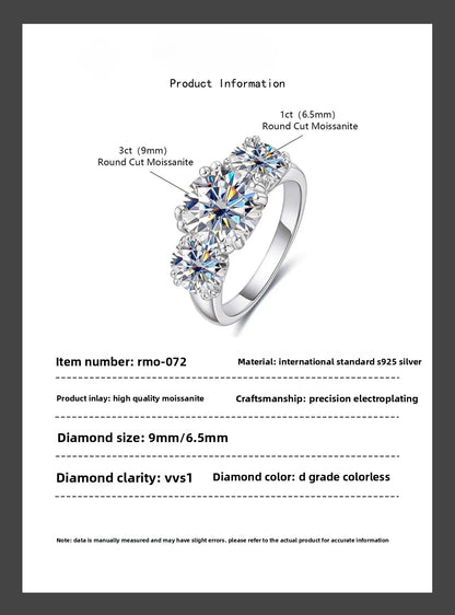 Carnica Luxury 925 Sterling Silver 5CT Real Moissanite Ring D Color Closed Band for Women GRA Diamond Wedding Jewelry Gift Hot