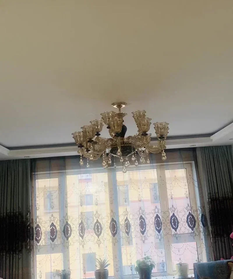 Luxury Lamp Dining Room Bedroom Decoration French Retro Chandelier Lighting Crystal Fixtures Chandelier Living Room Grand