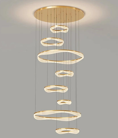 Modern ring stairs led lights pendant light lamps for living room led Chandeliers for dining room hanging light indoor lighting