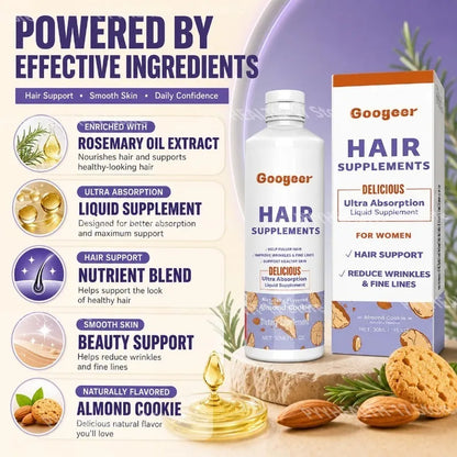 Hair Supplements Drops with Rosemary Oil Extract Ultra Absorption for Hair Support and Reduce Wrinkles & Fine Lines 30 ML
