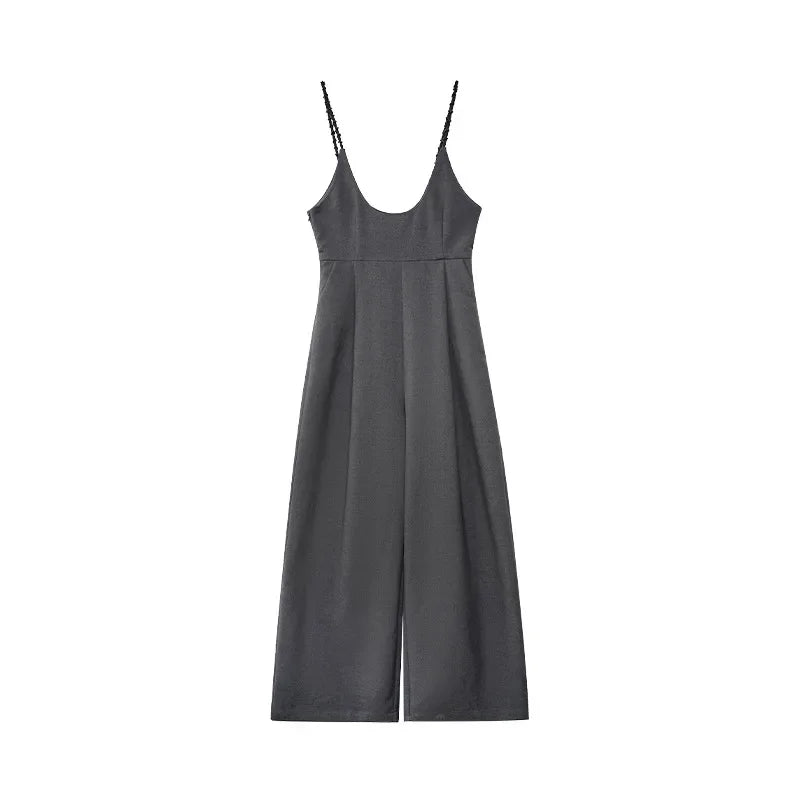 Kiesza lyte Fashion street 2024 High Waist Long Jumpsuit for Women Casual  Elegant Herben Wide leg pants Rompers Office Lady