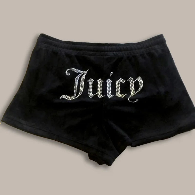 Summer Goth Shorts Hiphop Stamping Pattern Letters Print Hot Pants Punk Vintage Streetwear2000s Fashion Casual Black Sexy Shorts