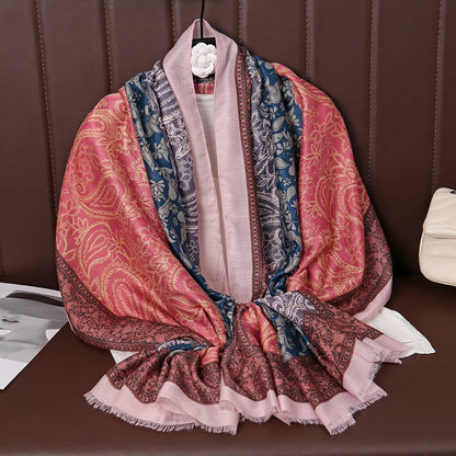 New Paisley Cotton Pashmina Shawl Lady Wrap Warm Winter Scarves Autumn Design Print Female Foulard Beach Stoles Luxury Scarf