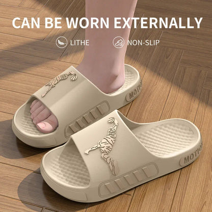 Men's Summer Thong Slippers Thick Bottom Anti-Slip Deodorant EVA Wear-Resistant Breathable Slip-On Sandals