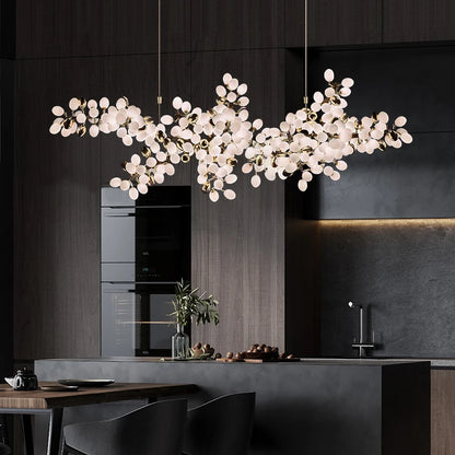 Nordic Luxury Grapes Bunch Hanging Chandelier Lamp for Dining Room Living Room Loft Villa Hotel Hall Decor Pendant Lights