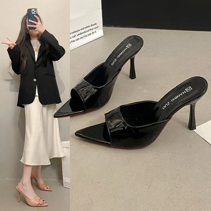 NEW Pointed Toe High Heels Sandals for Women Beautiful Korean Style Summer Shoes Rubber Sole Luxury Sensation